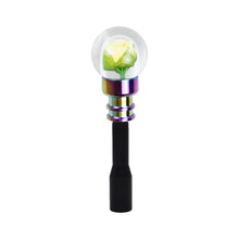 Load image into Gallery viewer, Brand New Universal Acrylic Clear Crystal Yellow Rose Flower Ball Manuel Gear Stick Shift Knob M8 M10 M12 &amp; Black Shifter Extender Extension