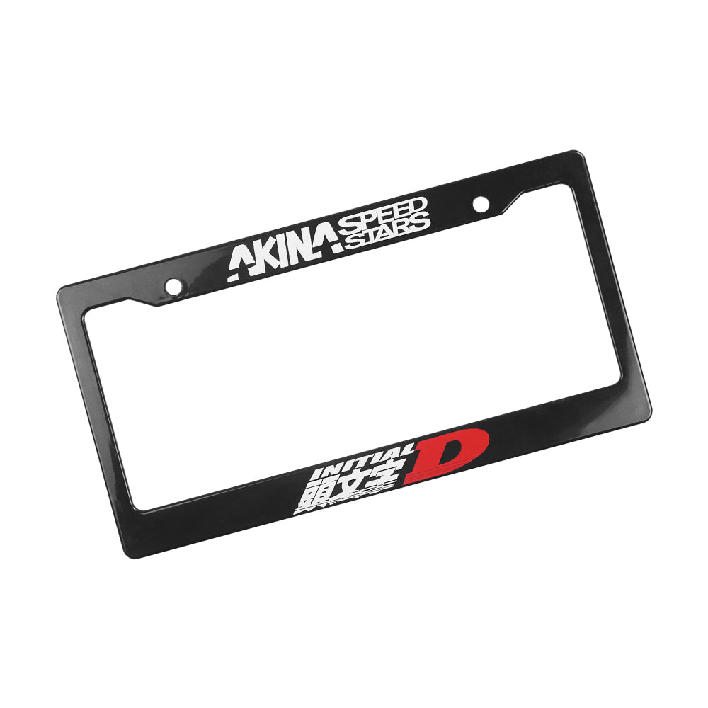 Brand New Universal 1PCS JDM INITIAL D AKINA SPEEDSTAR ABS Plastic Black License Plate Frame