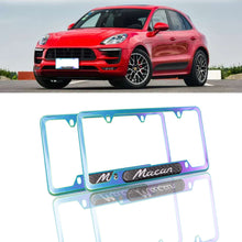 Load image into Gallery viewer, Brand New Universal 2PCS Porsche Macan Neo Chrome Metal License Plate Frame