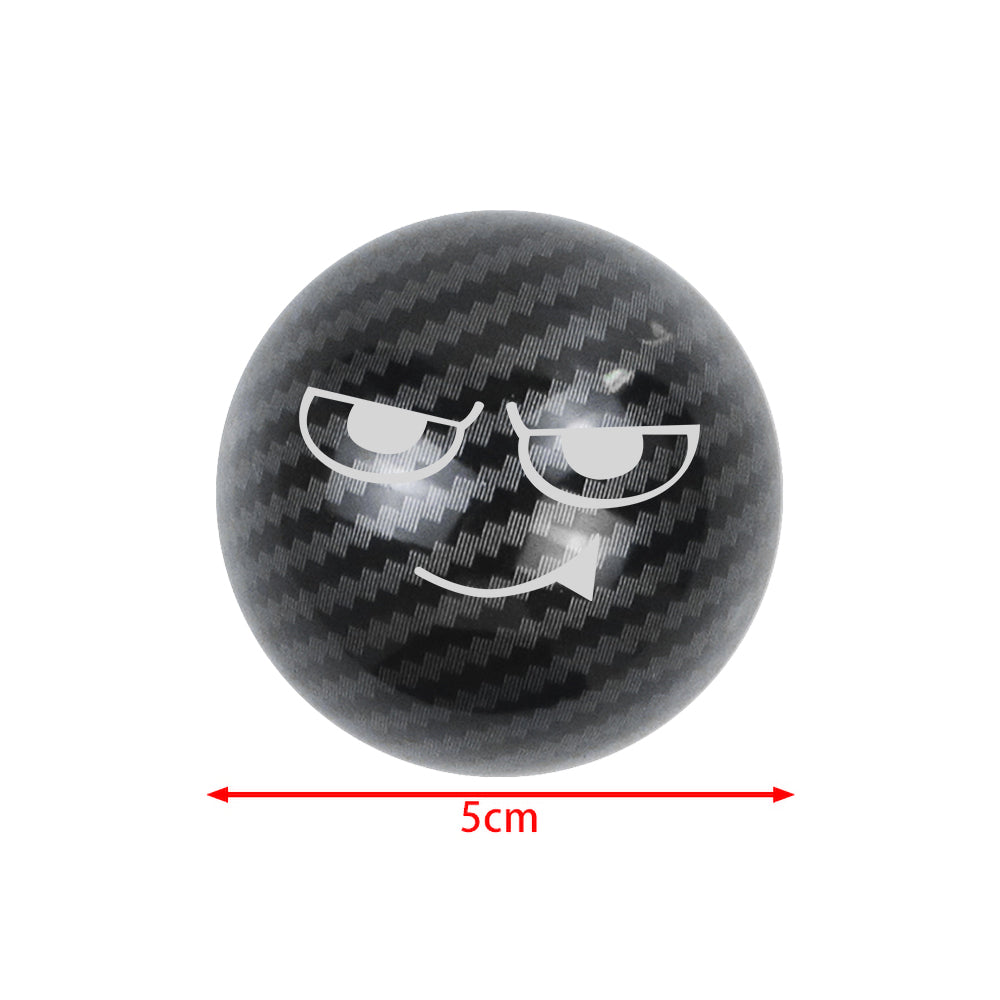 BRAND NEW UNIVERSAL JDM SMUG FACE Aluminum Carbon Fiber Style Round Ball Manual Gear Stick Shift Knob M8 M10 M12