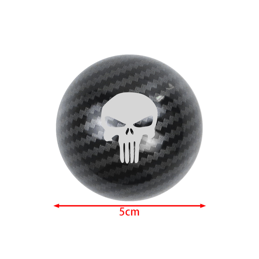 BRAND NEW UNIVERSAL JDM THE PUNISHER Aluminum Carbon Fiber Look Round Ball Manual Gear Stick Shift Knob M8 M10 M12