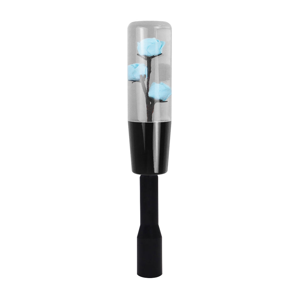 Brand New JDM 15CM Teal Real Flowers Manuel Gear Stick Shift Knob M8 M10 M12 & Black Shifter Extender Extension