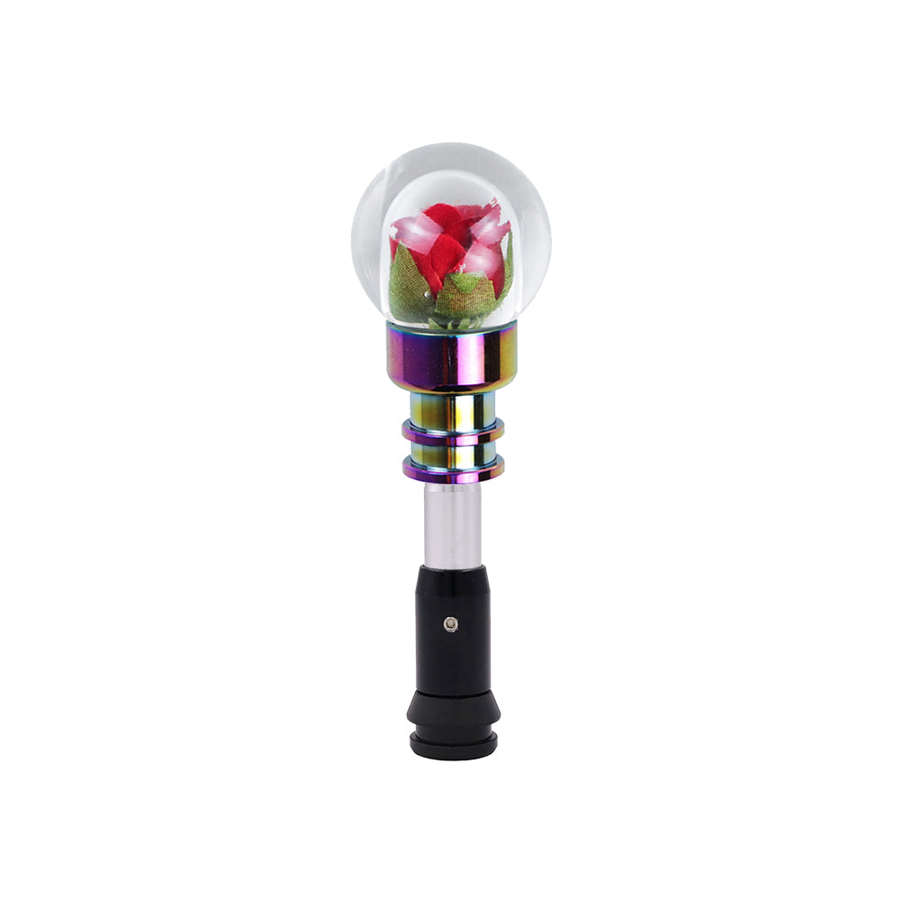 Brand New Universal Acrylic Clear Crystal Red Rose Flower Ball Automatic Car Gear Shift Knob Shifter