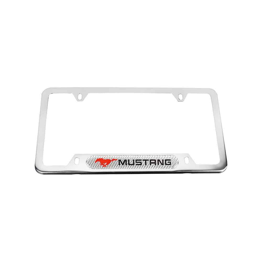 Brand New Universal 2PCS Ford Mustang Chrome Metal License Plate Frame