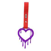 Load image into Gallery viewer, Brand New Drip Heart Purple JDM TSURIKAWA Ring Subway Train Bus Handle Red Strap Charm Drift