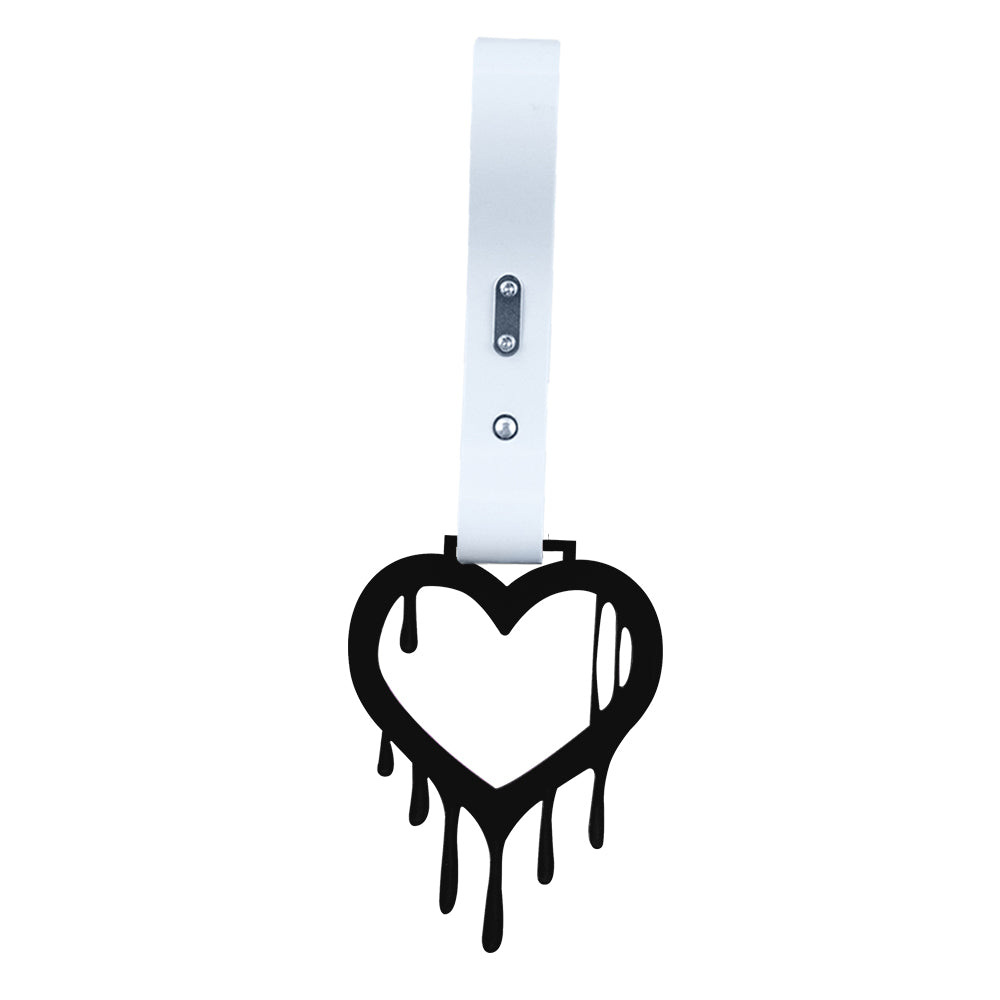 Brand New Drip Heart Black JDM TSURIKAWA Ring Subway Train Bus Handle White Strap Charm Drift