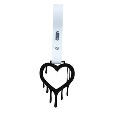 Load image into Gallery viewer, Brand New Drip Heart Black JDM TSURIKAWA Ring Subway Train Bus Handle White Strap Charm Drift