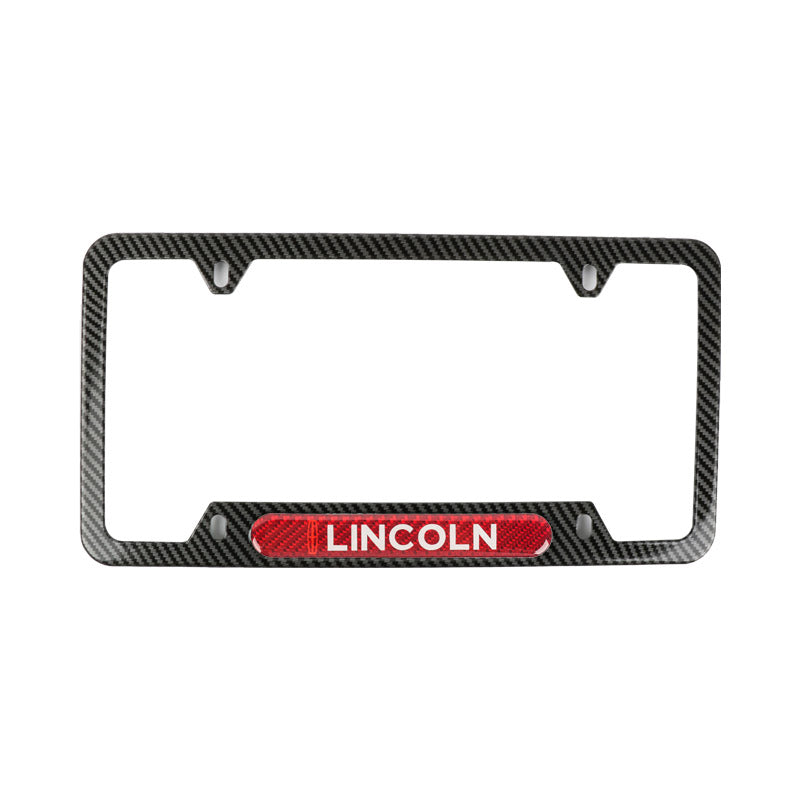 Brand New Universal 1PCS Lincoln Carbon Fiber Look Metal License Plate Frame