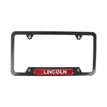 Load image into Gallery viewer, Brand New Universal 1PCS Lincoln Carbon Fiber Look Metal License Plate Frame