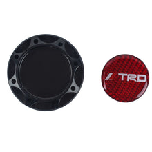 Load image into Gallery viewer, Brand New Toyota TRD Real Carbon Fiber Sticker ALUMNIUM Black Billet Engine Oil FILLER Cap