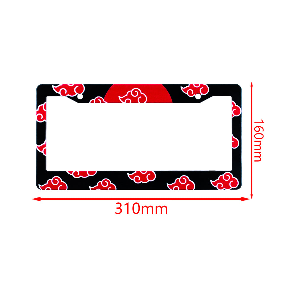 Brand New Universal 1PCS JDM NARUTO AKATSUKI CLOUD ABS Plastic Black License Plate Frame