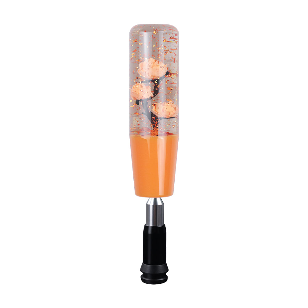 Brand New Glitter Orange Rose Flower Stick Shift Knob Automatic Gear Shifter