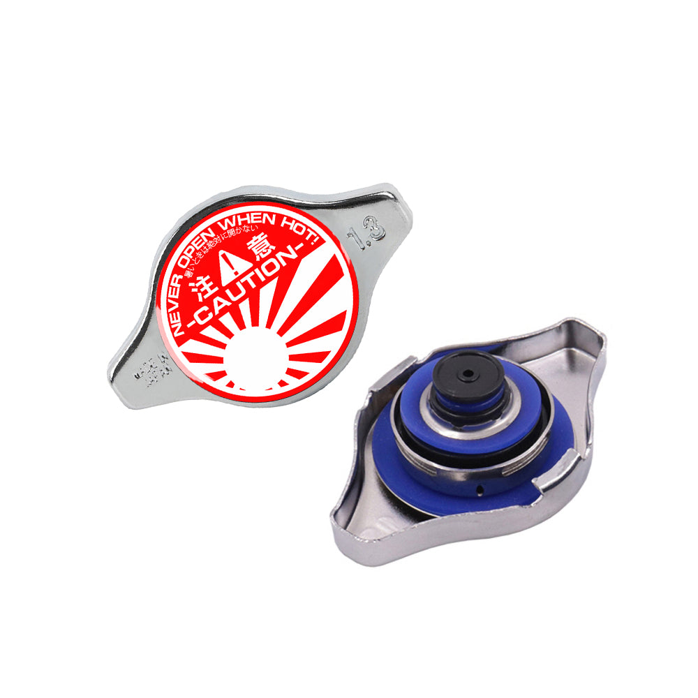 Brand New JDM 1.3bar 9mm JDM Raising Sun Chrome Racing Cap High Pressure Radiator Cap For Universal