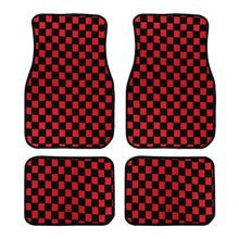 Load image into Gallery viewer, Brand New 4PCS UNIVERSAL CHECKERED Red Racing Fabric Car Floor Mats Interior Carpets