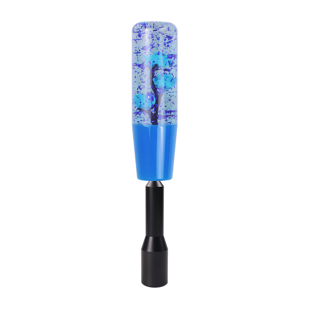 Brand New JDM Glitter Blue Rose Flowers Manuel Gear Stick Shift Knob M8 M10 M12 & Black Shifter Extender Extension