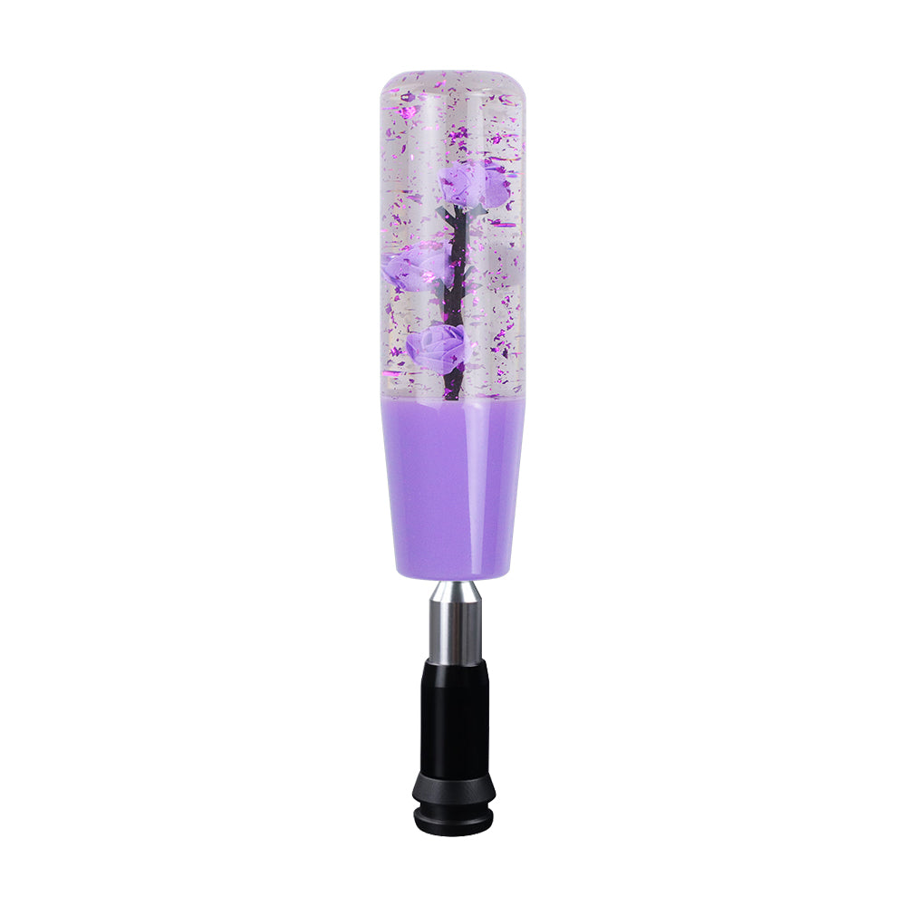 Brand New Glitter Purple Rose Flower Stick Shift Knob Automatic Gear Shifter