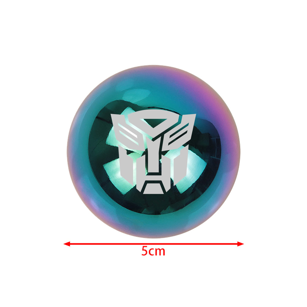 BRAND NEW UNIVERSAL JDM AUTOBOT TRANSFORMERS Aluminum Neo Chrome Round Ball Manual Gear Stick Shift Knob M8 M10 M12