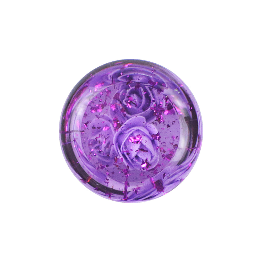 Brand New Universal 150mm Sakura Purple Glitter Rose Flowers Manual Car Gear Stick Shift Knob M8 M10 M12