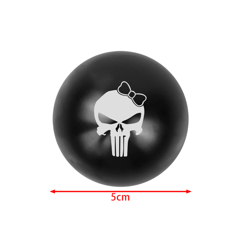 BRAND NEW UNIVERSAL JDM THE PUNISHER CHIC GIRL Aluminum Black Round Ball Manual Gear Stick Shift Knob M8 M10 M12