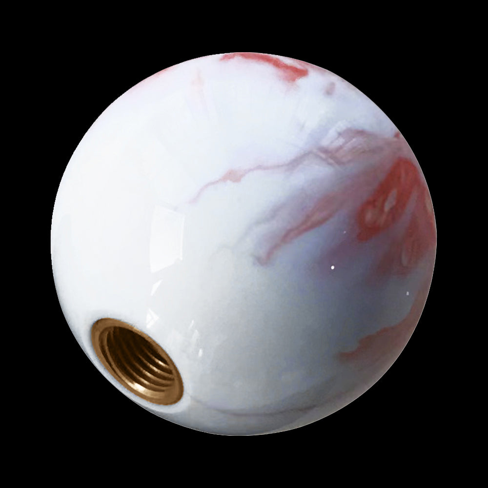 Brand New Universal Mix Pearl White/Red Round Ball Shift Knob Car Gear MT Manual Shifter M8 M10 M12