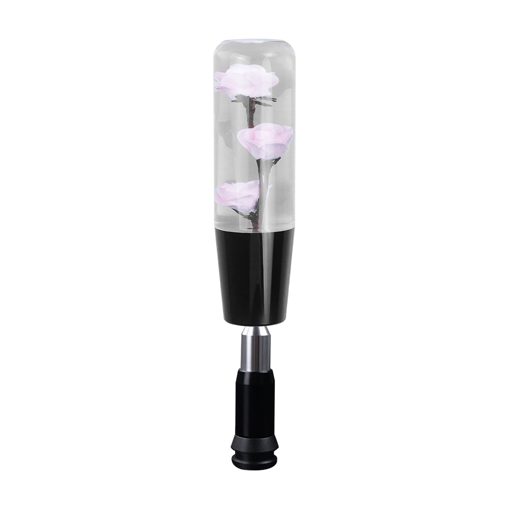 Brand New Universal JDM Crystal Rose Flowers Pink Automatic Car Gear Shift Knob Shifter