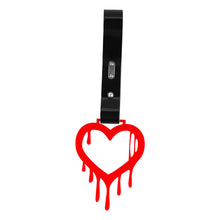 Load image into Gallery viewer, Brand New Drip Heart Red JDM TSURIKAWA Ring Subway Train Bus Handle Black Strap Charm Drift