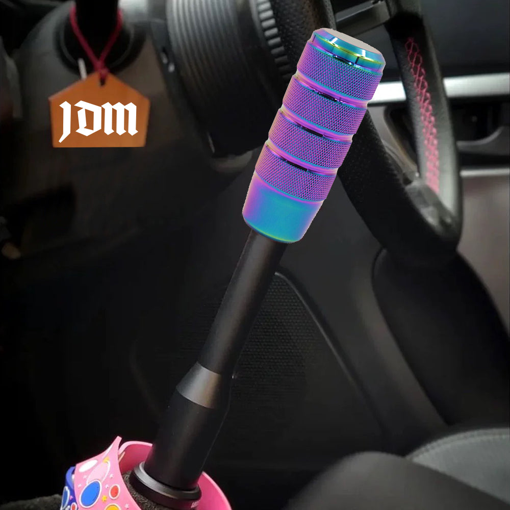 Brand New Universal Frosted Aluminum Neo Chrome Manual Car Gear MT Stick Shift Knob M8 M10 M12 & Black Shifter Extender Extension