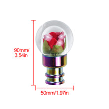 Load image into Gallery viewer, Brand New Universal Acrylic Clear Crystal Red Rose Flower Ball Gear Shift Knob Manual M8 M10 M12