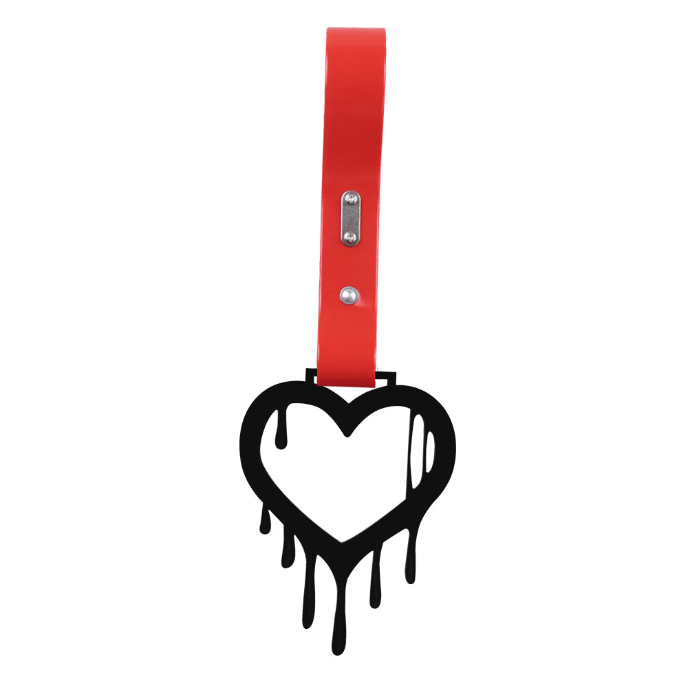 Brand New Drip Heart Black JDM TSURIKAWA Ring Subway Train Bus Handle Red Strap Charm Drift