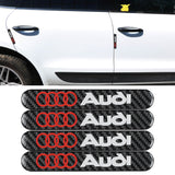 Brand New 4PCS AUDI Real Carbon Fiber Black Car Trunk Side Fenders Door Badge Scratch Guard Sticker