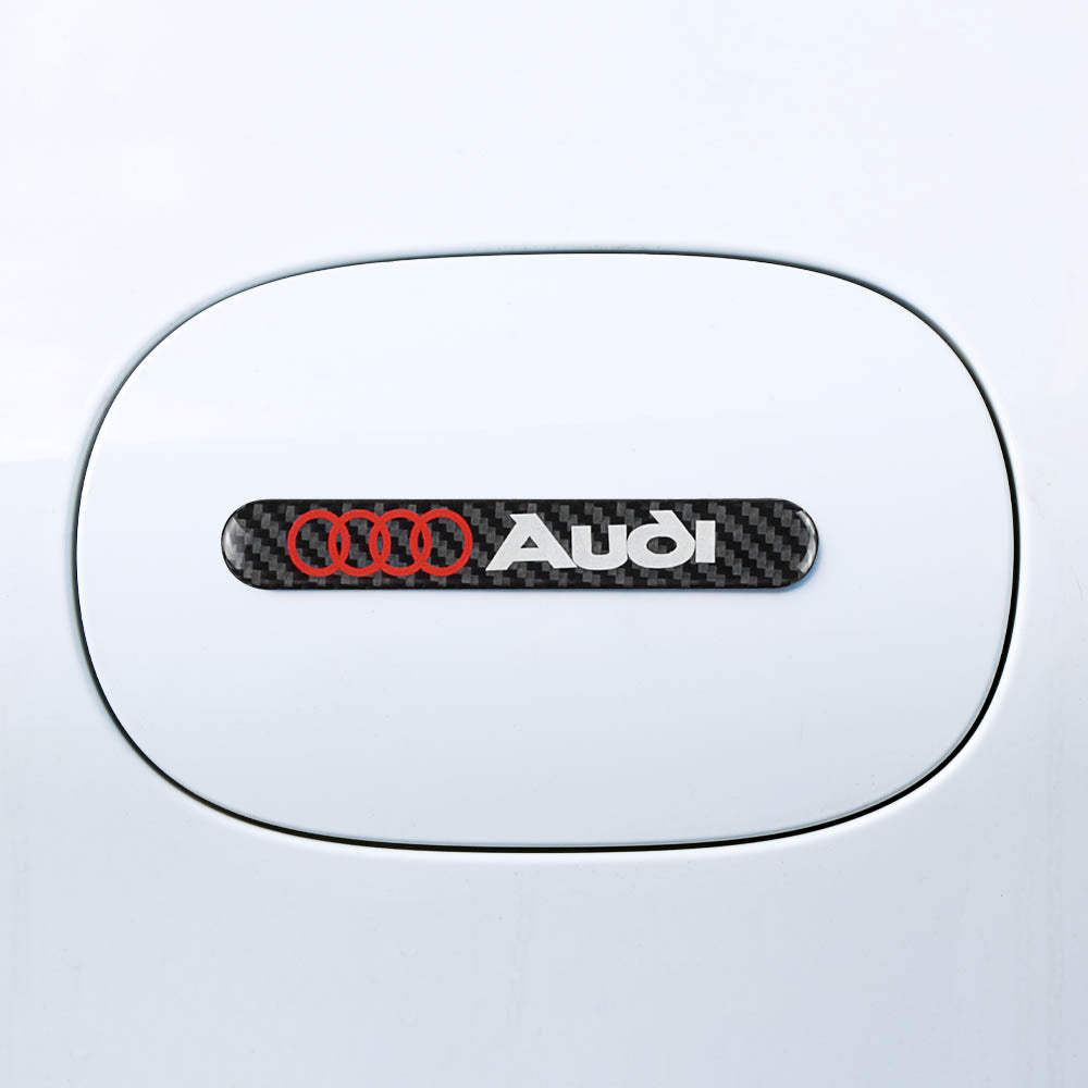 Brand New 2PCS AUDI Real Carbon Fiber Black Car Trunk Side Fenders Door Badge Scratch Guard Sticker