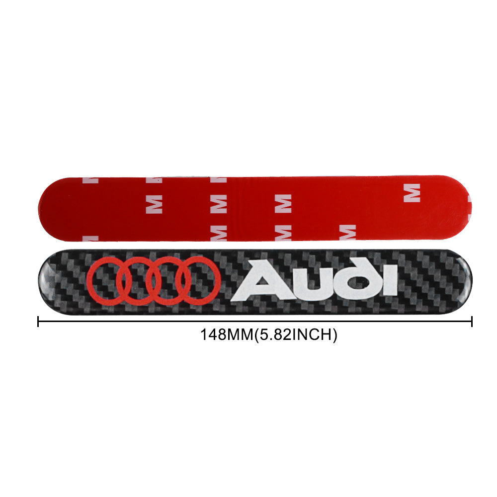 Brand New 2PCS AUDI Real Carbon Fiber Black Car Trunk Side Fenders Door Badge Scratch Guard Sticker