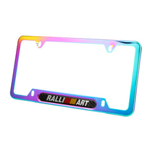 Load image into Gallery viewer, Brand New Universal 2PCS Ralliart Neo Chrome Metal License Plate Frame