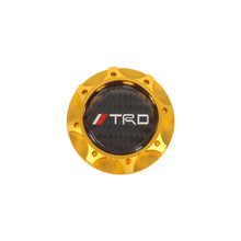 Load image into Gallery viewer, Brand New Toyota TRD Real Carbon Fiber Sticker ALUMNIUM Gold Billet Engine Oil FILLER Cap