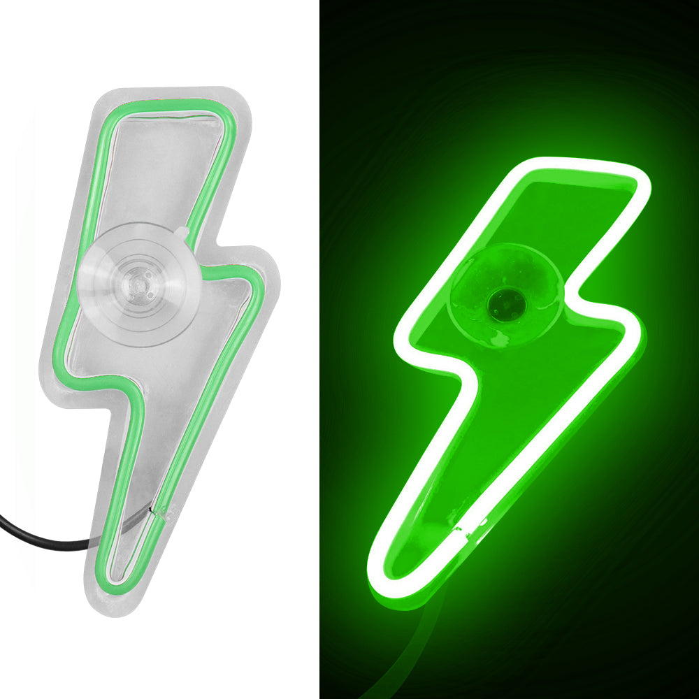 BRAND NEW UNIVERSAL LIGHTING SHAPED GREEN LED Neon Flash Light Car Window Glow Electric Remote Control Lamp