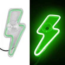 Load image into Gallery viewer, BRAND NEW UNIVERSAL LIGHTING SHAPED GREEN LED Neon Flash Light Car Window Glow Electric Remote Control Lamp