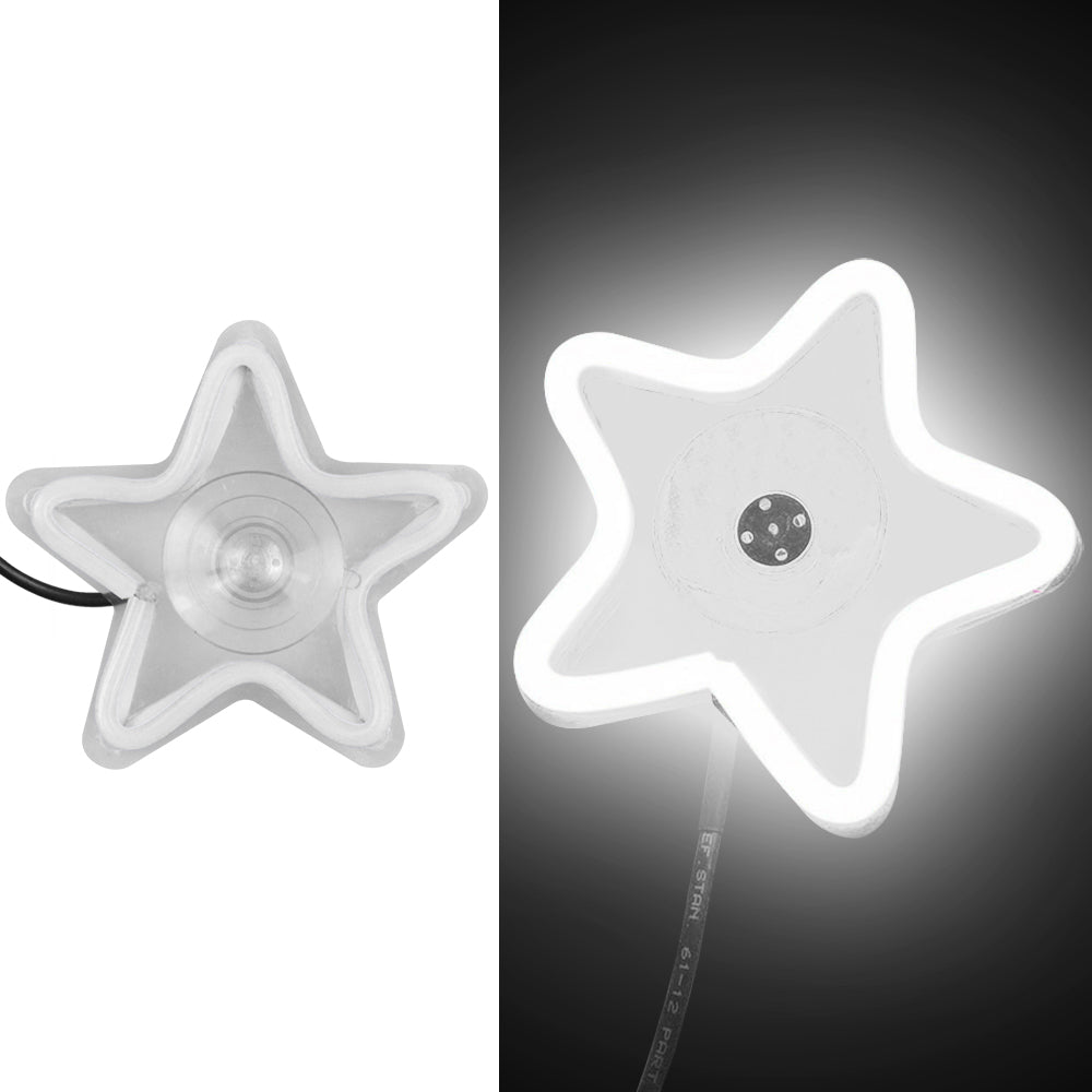 BRAND NEW UNIVERSAL STAR SHAPED WHITE LED Neon Flash Light Car Window Glow Electric Remote Control Lamp