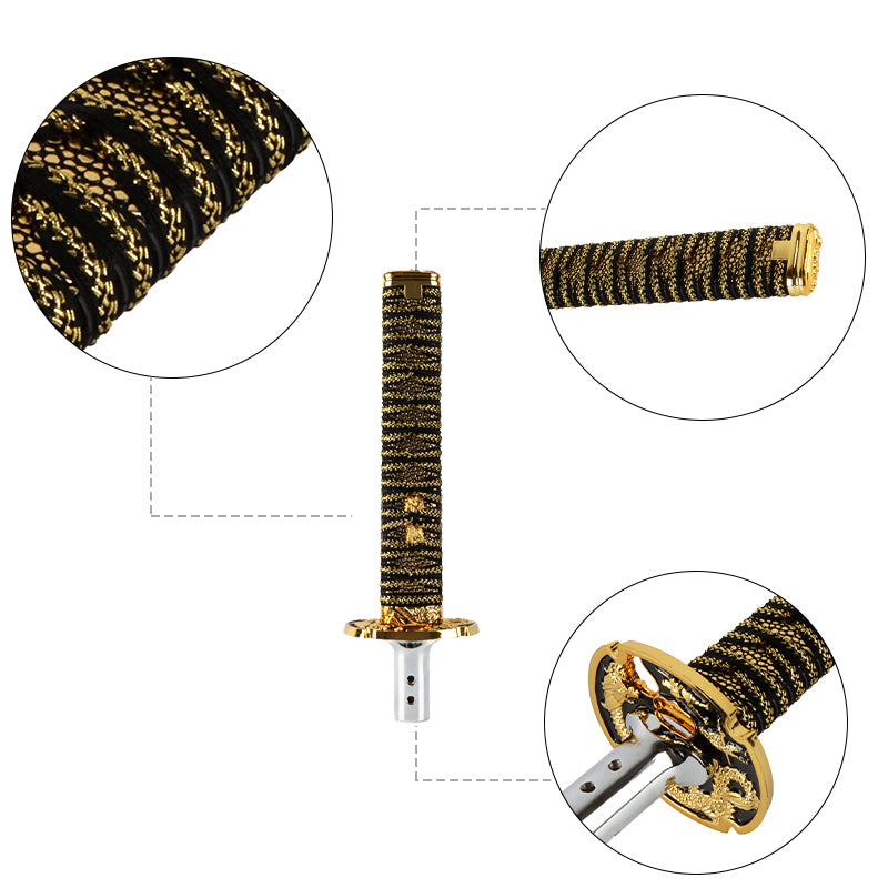 BRAND NEW UNIVERSAL 25CM JDM Samurai Sword Gold Shift Knob Shifter Alloy Katana Adapter M8 M10 M12