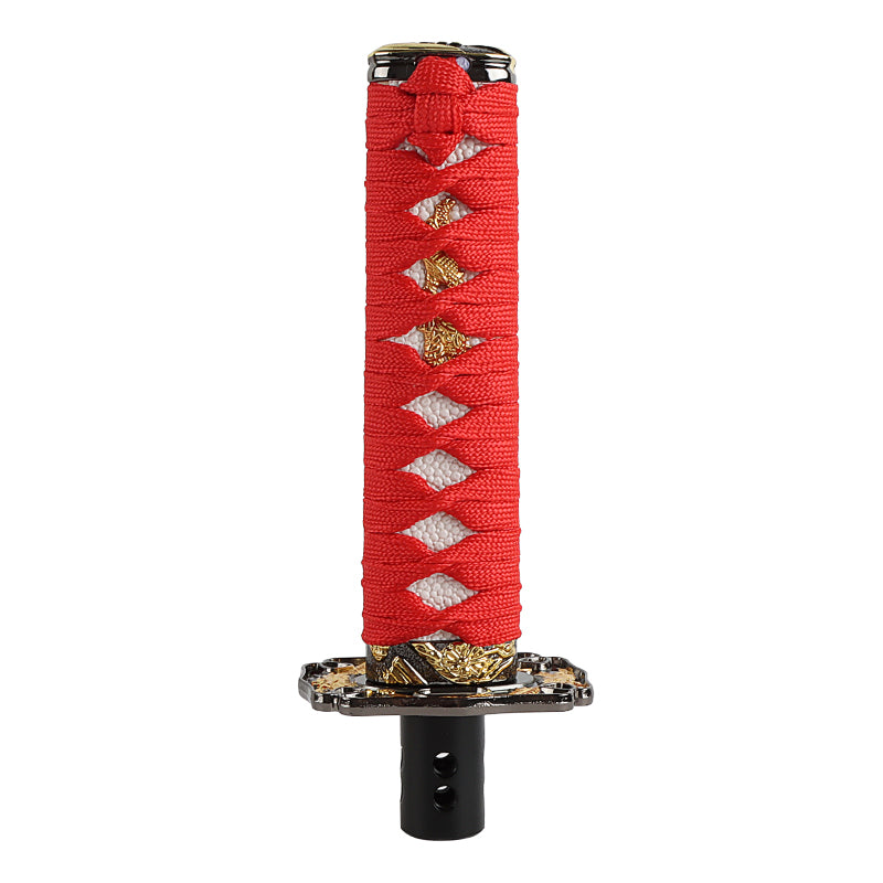 Brand New Universal 20CM Car Samurai Sword Red/White Automatic Gear Shift Knob Shifter Katana Metal