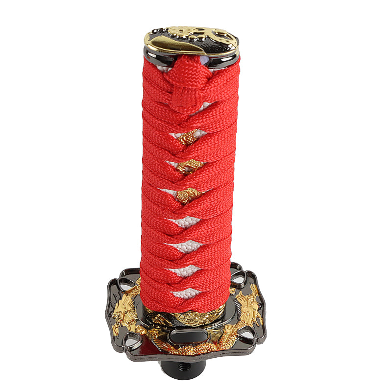 Brand New Universal 20CM Car Samurai Sword Red/White Automatic Gear Shift Knob Shifter Katana Metal