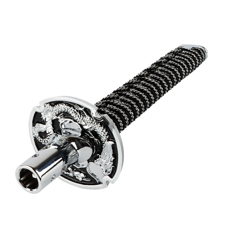 BRAND NEW UNIVERSAL 25CM JDM Samurai Sword Silver Shift Knob Shifter Alloy Katana Adapter M8 M10 M12