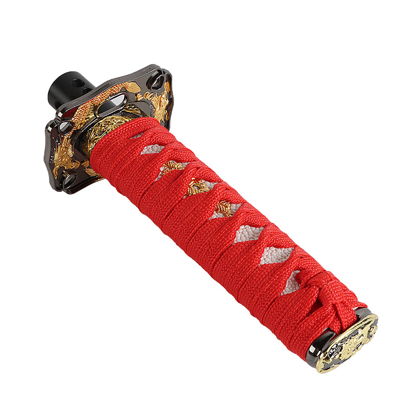 Brand New Universal 20CM Car Samurai Sword Red/White Automatic Gear Shift Knob Shifter Katana Metal