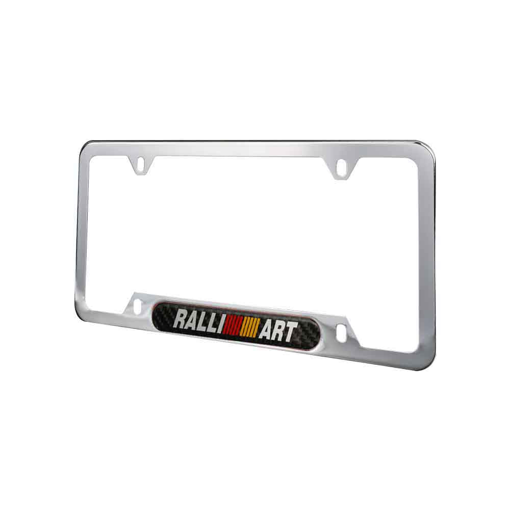 Brand New Universal 1PCS RALLIART Chrome Metal License Plate Frame