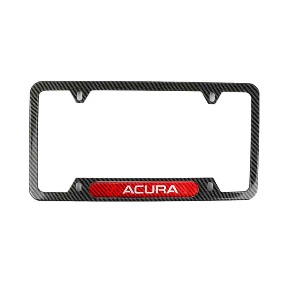 Brand New Universal 1PCS Acura Carbon Fiber Look Metal License Plate Frame