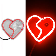 Load image into Gallery viewer, BRAND NEW UNIVERSAL BROKEN LOVE HEART RED LED Neon Flash Light Car Window Glow Electric Remote Control Lamp