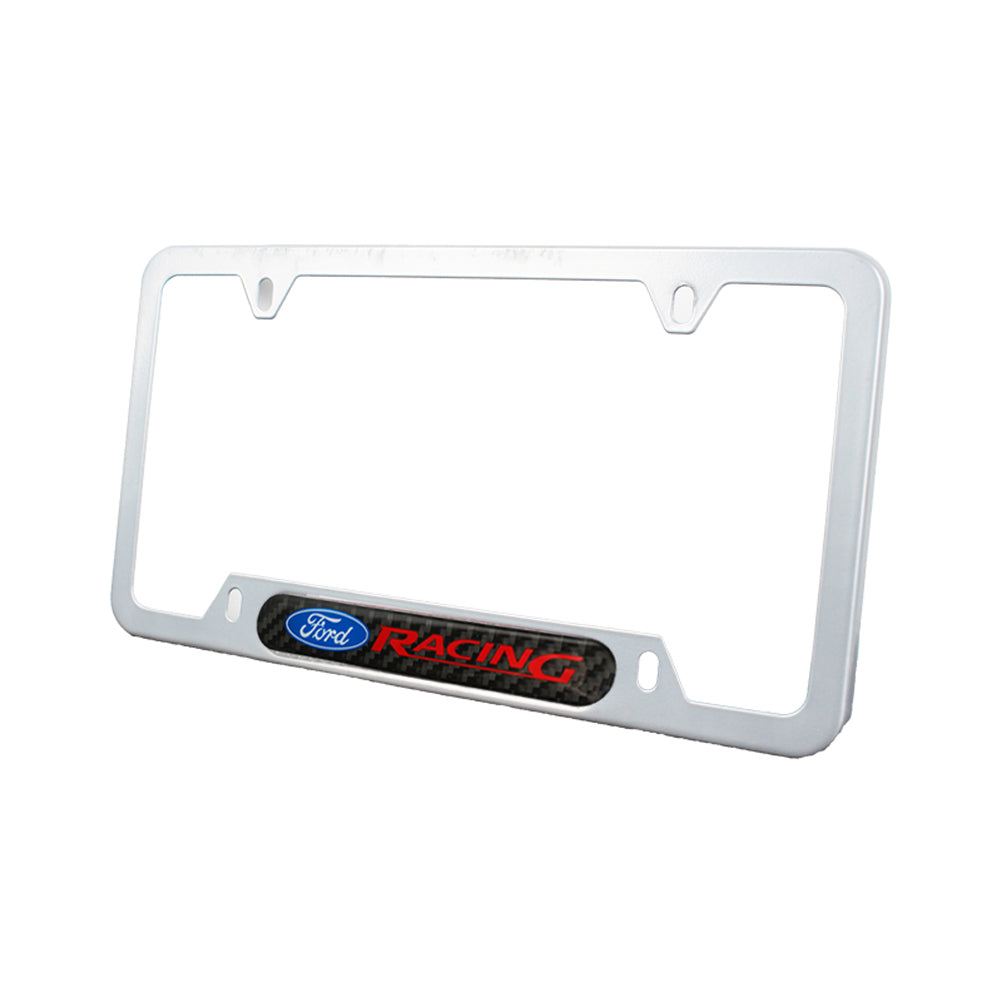 Brand New Universal 1PCS Ford Racing Silver Metal License Plate Frame