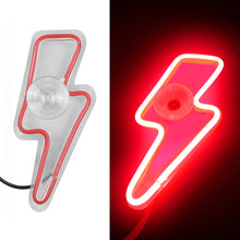 Load image into Gallery viewer, BRAND NEW UNIVERSAL LIGHTING SHAPED RED LED Neon Flash Light Car Window Glow Electric Remote Control Lamp