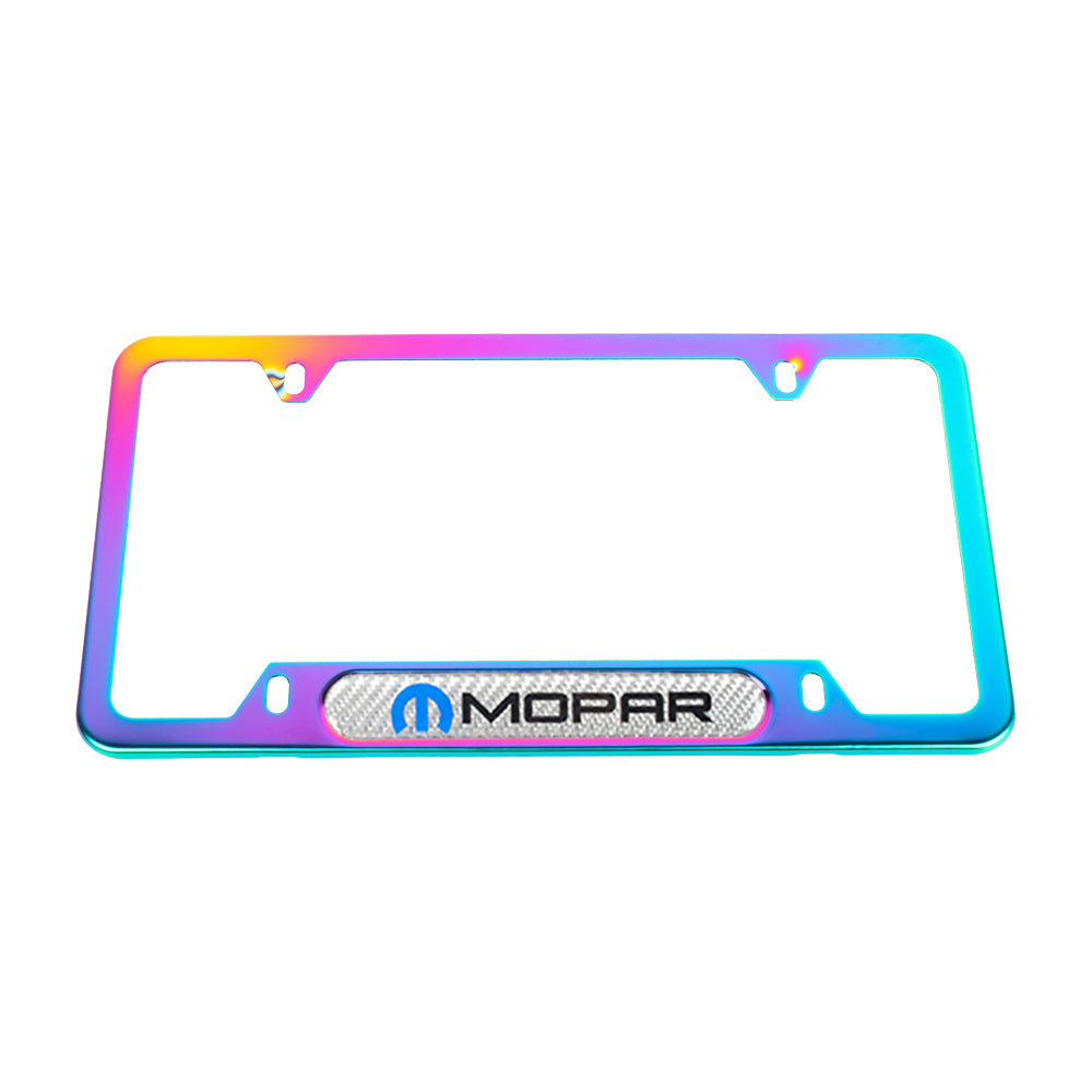 Brand New Universal 1PCS Mopar Neo Chrome Metal License Plate Frame