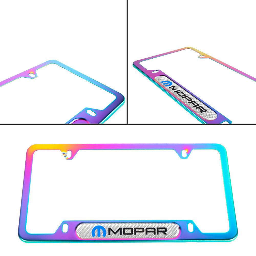 Brand New Universal 1PCS Mopar Neo Chrome Metal License Plate Frame