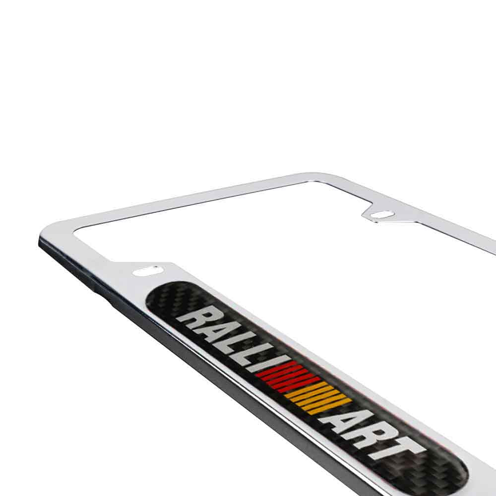 Brand New Universal 1PCS RALLIART Chrome Metal License Plate Frame